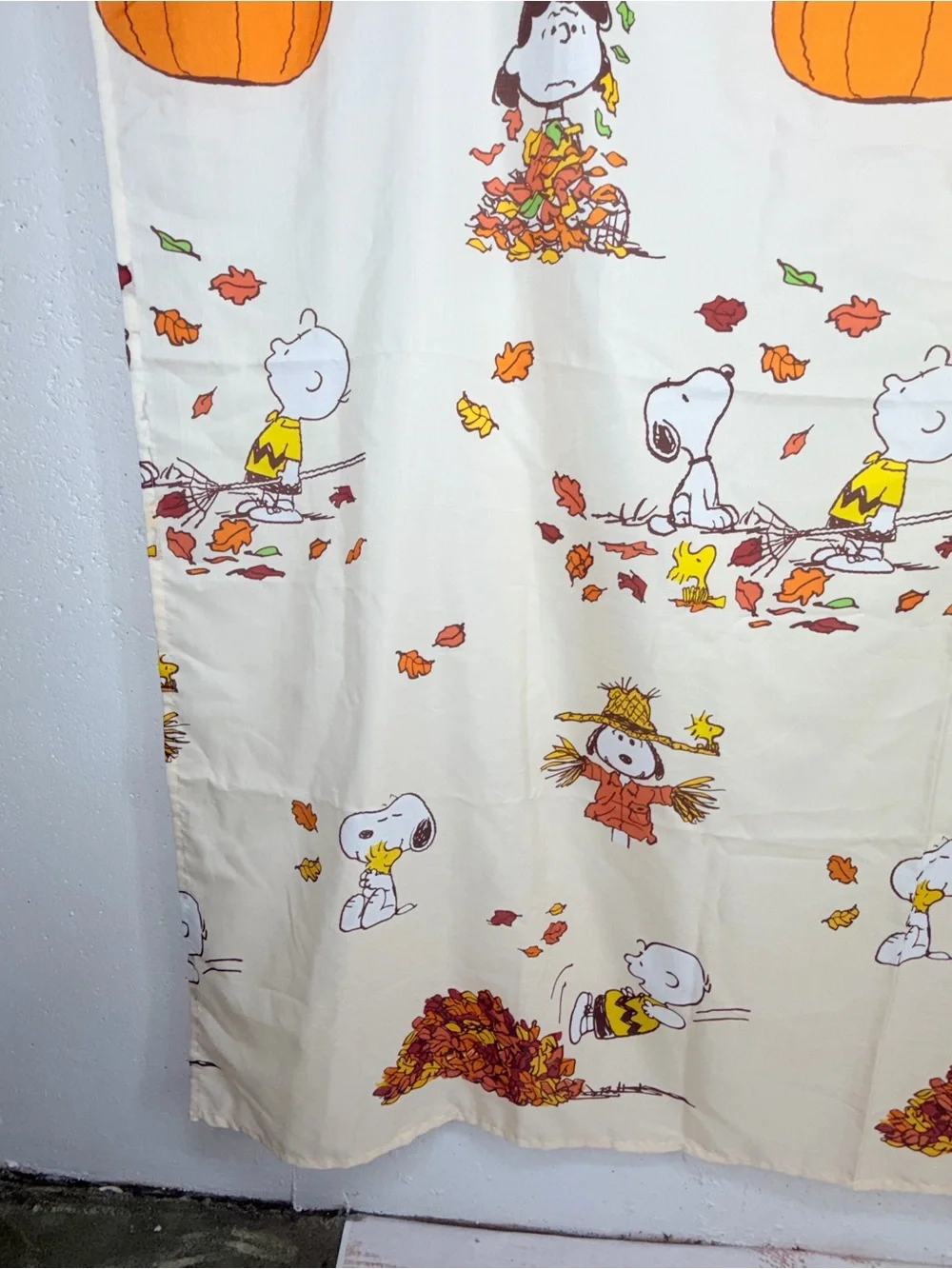 Peanuts Celebrate Together Snoopy & Woodstock Halloween Fall Shower Curtain